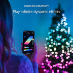 Twinkly Strings 600 LED RGB, LED Light String, Smart Multicolor LED Lights, Christmas Lights, Mappable LEDs, IP44, Green Wire, Packaging May Vary, 157.5ft