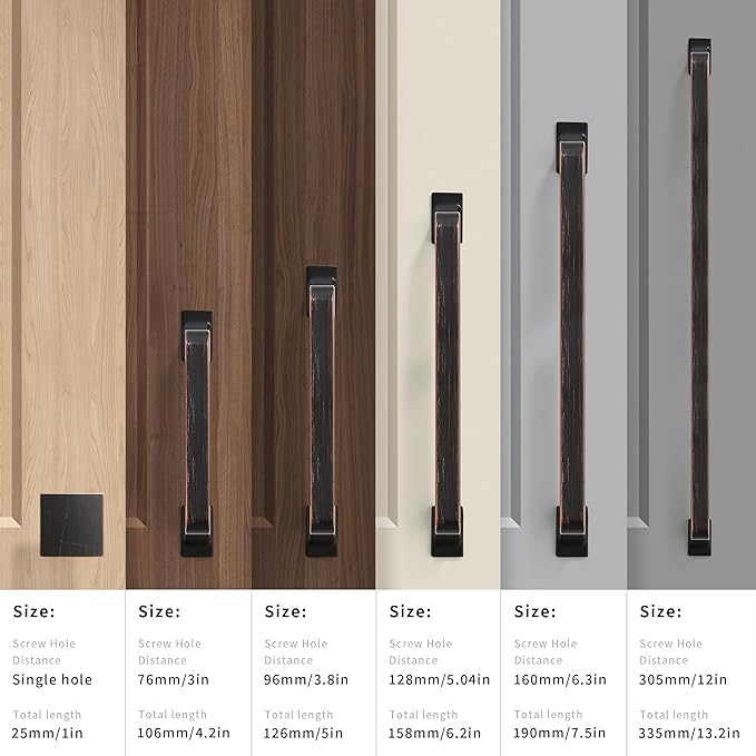 Khtumeware 6 Pack 6-1/4 Inch Modern Oil Rubbed Bronze Cabinet Pulls and Drawer Handles for Kitchen Cabinets and Cupboards