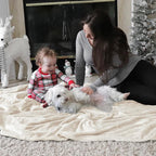 Bedsure Fleece Throw Blanket for Couch Cream - Lightweight Plush Fuzzy Cozy Soft Blankets and Throws for Sofa, 50x60 inches
