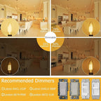 Cotanic LED Candelabra Bulb Dimmable 2700K Soft Warm White, E12 Small Base Type B Light Bulb 60W Equivalent, B11 Candle Light Bulb for Chandelier, Ceiling Fan Light Bulbs, 600LM, AC 120V, 8 Pack