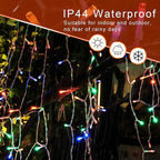 FUNIAO Christmas String Lights 320 LED Christmas Decorations Star Waterfall Lights with 11 Modes Remote Control for Tree Wall Yard Wedding Party (Warmwhite+Multicolored)