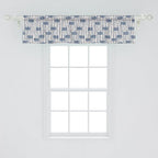 Ambesonne Ethnic Window Valance, Messy Waves and Small Triangles Indonesian Traditional Pattern Watercolors, Curtain Valance for Kitchen Bedroom Decor with Rod Pocket, 42" x 12", Navy Blue and Cream
