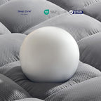 SLEEP ZONE Mattress Topper King Size, Extra Thick Fitted Mattress Pad for Back Pain, Plush and Support Mattress Cover, Deep Pockets Mattress Protector, Hotel Quality (Grey, King)