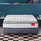 King Mattress - 11.4 Inch Pillow Top Pocket Spring Hybrid Mattress with Memory Foam Innerspring