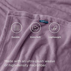 Bedsure GentleSoft Fleece Blankets Twin Size Fog Purple - 300GSM Lightweight Plush Fuzzy Cozy Soft Blanket for Bed, Sofa, Couch, Travel, Camping, 60x80 inches