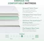 Queen Mattress in a Box, 10 inch Mattresses for Platform Bed Double Size Daybed, Green Tea Memory Foam Medium Firm