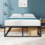 Zinus Joseph 18 Inch Platform Bed Frame, Wood Slat Support, No Box Spring Needed, Eco Friendly WonderBox(TM) Packaging, Easy Assembly, Black, Full