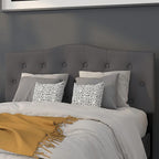 Flash Furniture Cambridge Tufted Upholstered Full Size Headboard in Dark Gray Fabric