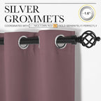 NICETOWN Dry Rose Room Darkening Curtains for Kitchen, Set of 2, 42 inches Wide by 78 inches Long, Window Treatment Thermal Insulated Solid Grommet Room Darkening Curtains/Drapes for Bedroom