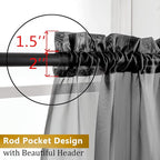 Aiyufeng Black Curtains & Drapes - Soft & Elegant Semi Sheer Curtains Privacy Panels for Living Room Bedroom Dining Patio Door Beautiful Window Decor, W40 x L72, 2 Pcs