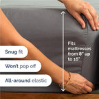 Twin XL 4 Piece Sheet Set - Comfy Breathable & Cooling - Ultra-Soft Hotel Luxury Bedding Set w/ 8-16 Inch Deep Pockets - 1 Flat & 1 Fitted Sheet & 2 Pillowcases - Wrinkle Free & Easy Care - Dark Grey