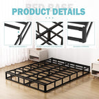7 Inch Full Size Box Spring Bed Base, Low Profile Metal Boxspring Full Size with Fabric Cover, 3000 Lbs Max Weight Capacity Mattress Foundation, Noise-Free, Easy Assembly