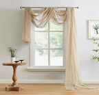Warm Home Designs Extra Long Taupe Brown Sheer Window Scarf. Valance Scarves are 54 X 216 Inches. Great As Wedding Arch Draping Fabric, Bed Canopy Or for Decorative Project. AM Taupe 216"
