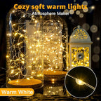 20 Pack Fairy Lights Battery Operated 7ft 20 LED Mini String Lights Twinkle Lights Silver Wire Firefly Starry Lights for Mason Jars Wedding Party Christmas Centerpiece Table Decorations, Warm White