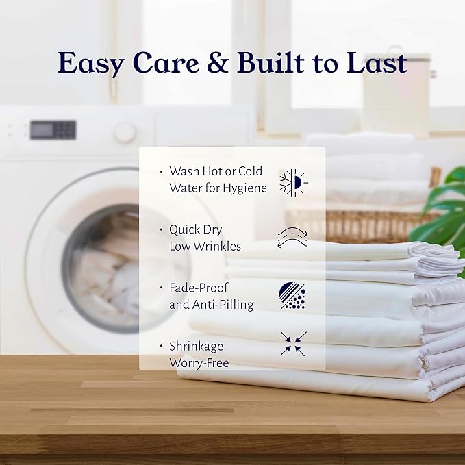 California Design Den Twin XL Sheets Set - Soft 400 Thread Count Sateen, Natural 100% Cotton Sheets, Deep Pockets with All Around Elastic for a Snug Fit, Cool & Durable Bedding Set - White