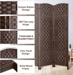 Rose Home Fashion 6 ft Tall Room Divider, Room Dividers and Folding Privacy Screens, 15.7in Privacy Screen 8 Panel Partition Temporary Wall Separation for Private, Brown