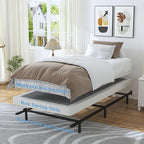 Twin Box Spring - 4 Inch High Profile Box Spring for Twin Bed, Sturdy Metal Frame Mattress Foundation, Easy Assembly, Quiet & Noise-Free