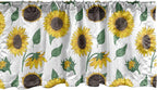 Ambesonne Sunflower Window Valance Pack of 2, Agricultural Pattern Botanical Inspiration Hand-Drawn Flowers, Rod Pocket Curtain Valances for Kitchen Bedroom, 54" X 18", Reseda Green Dark Brown