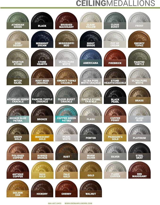 Ekena Millwork CM12BRAMF 12 1/2"OD x 3 7/8"ID x 3/4"P Bradford Ceiling Medallion, Americana