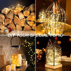 MUMUXI 24 Pack 7.2ft Fairy Lights Battery Operated, 20 LED String Lights, Waterproof Silver Wire, Warm White for Bedroom, Weddings, Halloween, Christmas Decorations, Battery Powered Indoor Outdoor Use