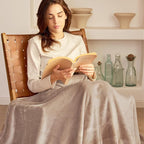 Exclusivo Mezcla Fleece Blanket Queen Size for Bed, Super Soft and Warm, All Season Use, Cozy, Plush, Lightweight, 90x90 Inches, Camel