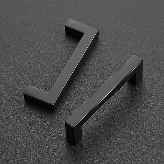 Ravinte 30 Pack Black Cabinet Pulls 3-3/4 Inch Square Kitchen Cabinet Handles Matte Black Kitchen Hardware for Drawer Pulls Drawer Handles Come with Screwdriver