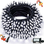 Connectable 300LED 99Ft 13Modes Christmas String Lights Indoor Outdoor | Extendable Green Wire Cool White Christmas Tree Lights with Timer | Twinkle Fairy Light Plug in for Xmas Tree(Cool White)