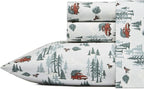 Eddie Bauer - Twin Sheets, Cotton Flannel Bedding Set, Brushed For Extra Softness, Cozy Home Decor (Tree Farms, Twin)