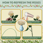 50 PCS Fake Champagne Roses, Artificial Flowers Bulk Realistic Silk Faux Rose with Stems for Wedding Decorations, Bridal Bouquets, Mother's Day Thanksgiving DIY Floral and Home Decor