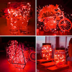 ZGWJ 12 Pack Fairy Lights Battery Operated, 7ft 20 Mini LED Fairy String Lights Silver Wire 3 Modes for DIY, Parties, Wedding, Bedroom, Halloween Christmas Decoration Red