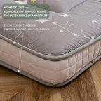 MAXYOYO Grey Constellation Futon Mattress, Twin Size Japanese Floor Mattress Quilted Bed Mattress Topper, Extra Thick Folding Sleeping Pad Breathable Guest Bed for Camping Couch