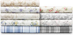 Laura Ashley - Flannel Sheets Twin Size, Anti-Pilling & Wrinkle Resistant Cotton, Touchably Soft for All-Season Comfort - Bed Sheets with Matching Pillowcase & Fitted Sheet (Crestwood Pastel Grey)