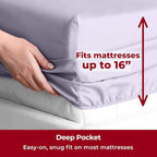 Mellanni Twin Sheets Set - 3 PC Iconic Collection Bedding - Hotel Luxury, Extra Soft, Cooling Bed Sheets - Wrinkle, Fade, Stain Resistant (Twin, Lavender)