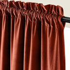Lazzzy Velvet Blackout Curtains Thermal Insulated Room Window Drapes Super Soft Luxury Curtains for Living Room Bedroom Rod Pocket 2 Panels, Rust Red, 52" W x 108" L