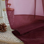 OWENIE Burgundy Vine Sheer Curtains, Sheer Curtains 96 inches Long 2 Panels Set, Rod Pocket Fimly Sheer Drapes for Living Room/Bedroom, 2pcs, Each 59" W x 96" L