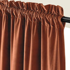 Lazzzy Velvet Blackout Curtains Thermal Insulated Room Window Drapes Super Soft Luxury Curtains for Living Room Bedroom Rod Pocket 2 Panels, Burnt Orange, 52" W x 96" L