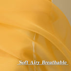 HUTO Gold Yellow Sheer Window Curtains 108 Inches Long for Bedroom Girls Rod Pocket Window Sheer Panels Drapes 2 Panels Curtains for Living Room Canopy Bed Nursery