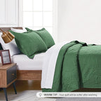 Love's cabin Twin Quilt Set Olive Green Bedspreads - Soft Bed Summer Lightweight Bedspread Comforter - Modern Style Coin Pattern Coverlet for All Season - 2 Pieces (1 Quilt, 1 Pillow Sham)