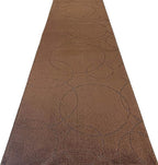 Custom Size Modern Geometric Pattern Carpet Runner Rug for Hallways, Slip Resistant Latex Rubber Backed, 31 inch Wide X Customized Length, Circles Brown, 31 inch X 19 feet