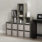 Furinno PASIR Book Shelf, 4-Tier Modern Bookshelf, Open Shelves Bookcase 9" x 12" x 42", for Living Room, Bedroom, Home Office, French Oak