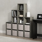 Furinno PASIR Book Shelf, 5-Tier Modern Bookshelf, Open Shelves Bookcase 9" x 12" x 52", for Living Room, Bedroom, Home Office, French Oak