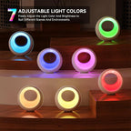 Auxmir Nursery Night Light for Baby, Magic Moon Lamp for Kids and Adult 7 Lighting Colors & 9 RGB Modes, Rechargeable Bedside Table Lamp with Timing Function, Sleep Aid Nursing Lamp for Bedroom