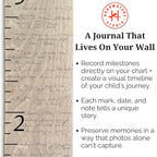 HEADWATERS STUDIO Wooden Growth Chart for Wall-Kids Sizing Chart, Height Measurement for Wall, Kids Height Wall Chart, Kids Height Ruler, Height Growth Chart for Kids - Love Grows Here Gray (63"x6.7")