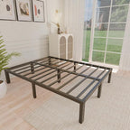 ALDRICH 12 Inch Metal Full Size Bed Frame - Double Black Basic Steel Slats Platform, Easy Assembly Heavy Duty Noise Free Bedframes, No Box Spring Needed