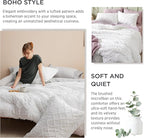Bedsure Queen Comforter Set - Dusty Rose Comforter, Boho Tufted Shabby Chic Bedding for Kids, 3 Pieces Vintage Farmhouse Bed Set for All Seasons, Fluffy Soft Bedding with 2 Pillow Shams