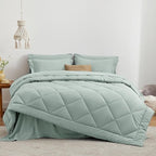 Love's cabin Twin XL Comforter Set Aqua, 5 Pieces Twin XL Bed in a Bag, All Season Bedding Sets with 1 Comforter, 1 Flat Sheet, 1 Fitted Sheet, 1 Pillowcase and 1 Pillow Sham