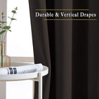 NICETOWN Bedroom Blackout Curtains and Drapes - Energy Smart Thermal Insulated Solid Grommet Blackout Draperies for Living Room (2 Panels, 66 inches x 90 inches, Toffee Brown)