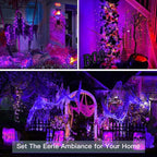 suddus Hallowee Fairy Lights Battery Operated, 33ft 100 LED Fairy Lights with Remote, Purple String Lights for Outside, Porch, Home, Backyard, Window, Yard, Garland, Party Decorations