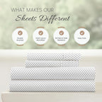 Linen Market Double-Brushed Patterned Microfiber California King Sheet Set 4 Piece – Oeko-TEX Certified Ultra Soft & Wrinkle-Free - 16" Deep Pocket Sheets Easy Care Cal-King Size - Stippled Gray