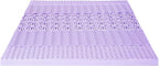 Mellow 3 Inch 5-Zone Memory Foam Mattress Topper, Soothing Lavender Infusion, Dorm Essentials, Full